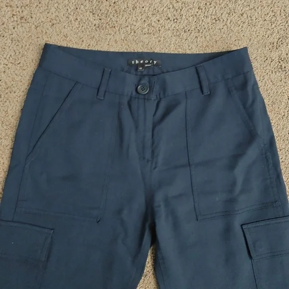 Theory Women's Cargo Navy Pants Jogger Size 00 - Picture 10 of 13